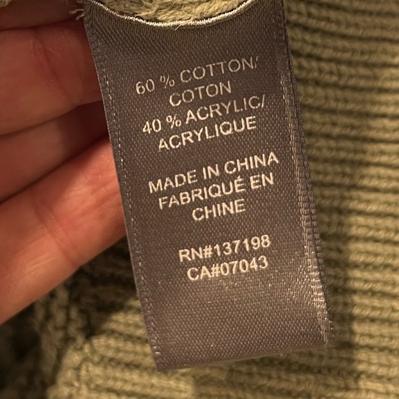 💚OPEN KNIT CHEVRON SWEATER – Light Sage Green (L) - Picture 9 of 11